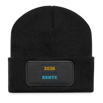 Letzter Arbeitstag 2026 ab morgen Rente - Gift - Recycelte Patch Beanie - Schwarz - Vorne