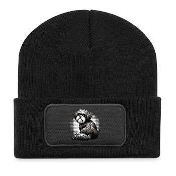 Havaneser Havaneserbesitzer Havaneserhalter  - Recycelte Patch Beanie - Schwarz - Vorne