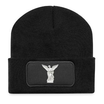 Himmlischer Schutzengel mit Schwert - Recycelte Patch Beanie - Schwarz - Vorne