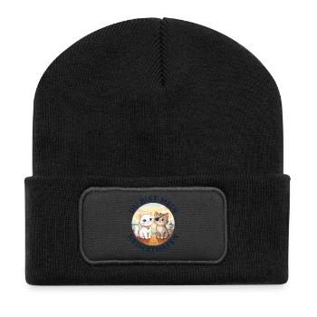 Du bist mein Heimathafen - Recycelte Patch Beanie - Schwarz - Vorne