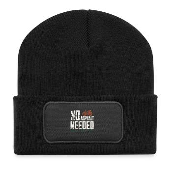 No Asphalt Needed | Gravel Bike - Recycled Patch Beanie - black - Front