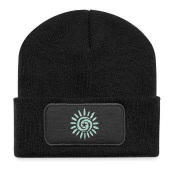 Sun with star - Recycled Patch Beanie - black - Front