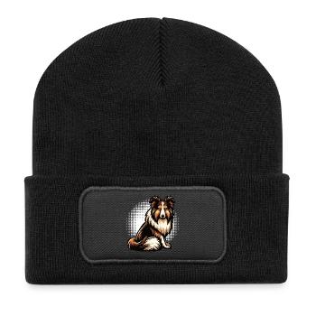 Propriétaire de Collie Collie Amant de Collie Collie Propriétaire - Beanie recyclé à patch - noir - Devant