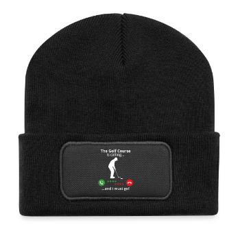 The Golf Course is calling and i must go! golfer - Recycled Patch Beanie - black - Front