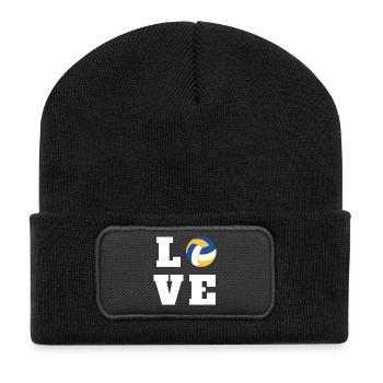 Volleyball Love Gift for Player Mom Coach - Recycled Patch Beanie - black - Front