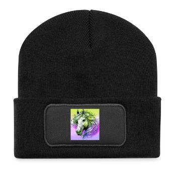 horse - Recycled Patch Beanie - black - Front