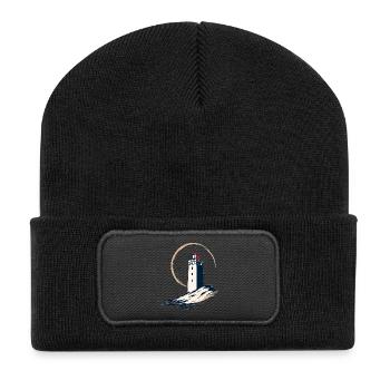 Rubjerg Knude Leuchtturm – Dänemark - Recycelte Patch Beanie - Schwarz - Vorne