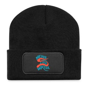 Move like water - Recycelte Patch Beanie - Schwarz - Vorne