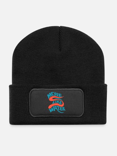 Move like water - Recycelte Patch Beanie - Schwarz