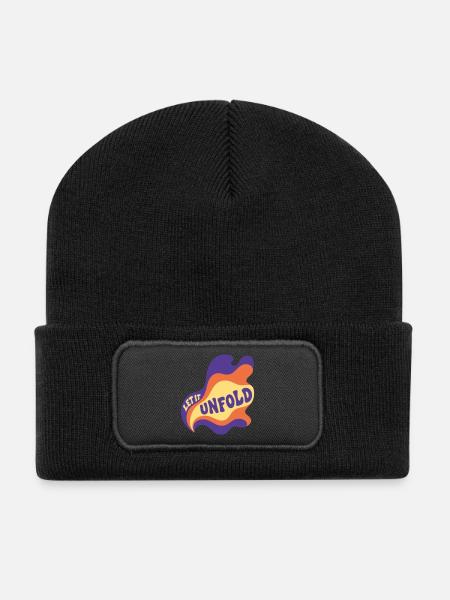 Let It Unfold Psychedelic - Recycelte Patch Beanie - Schwarz