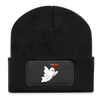 Ein furchterregender fliegender Geist. - Recycelte Patch Beanie - Schwarz - Vorne