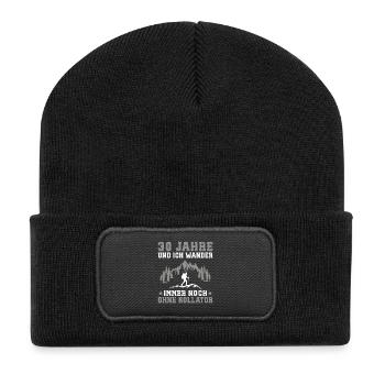 30 Jahre alt Geburtstag Berge wander 30 wandern - Recycelte Patch Beanie - Schwarz - Vorne