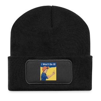 Ich werde es nicht tun - Recycelte Patch Beanie - Schwarz - Vorne