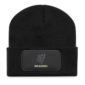 Wolf Neon Wilderness - Recycelte Patch Beanie - Schwarz - Vorne