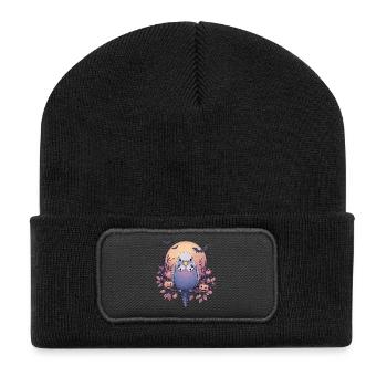 Wellensittich Halloween - Recycelte Patch Beanie - Schwarz - Vorne