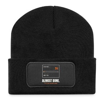Almost Done Printing Progress - Recycelte Patch Beanie - Schwarz - Vorne