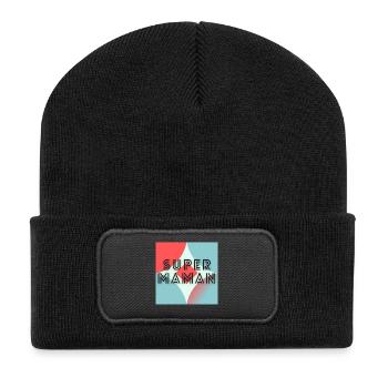 BONNE FÊTE MAMAN. MAMAN. FÊTE DES MÈRES. FÊTE - Beanie recyclé à patch - noir - Devant