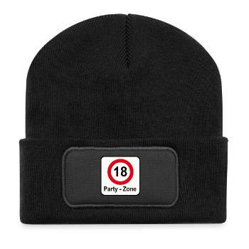 18th Birthday, Age of Majority, Party Zone (25) - Recycled Patch Beanie - black - Front