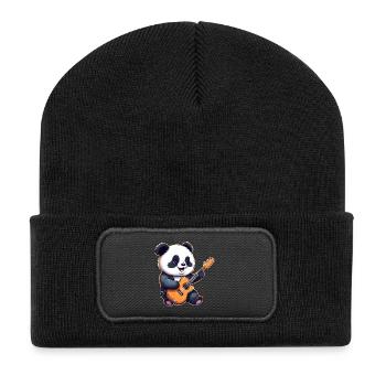 Panda guitarist - Recycled Patch Beanie - black - Front