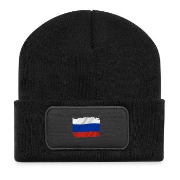 Russia Flag Flag Russian Federation - Recycled Patch Beanie - black - Front