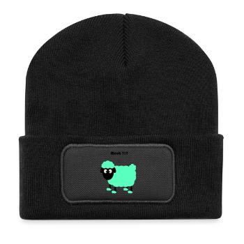 schafen - Recycelte Patch Beanie - Schwarz - Vorne