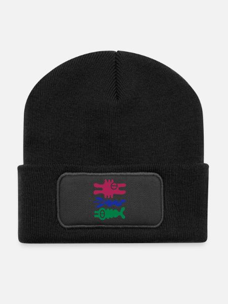 Maritime Wesen - Recycelte Patch Beanie - Schwarz