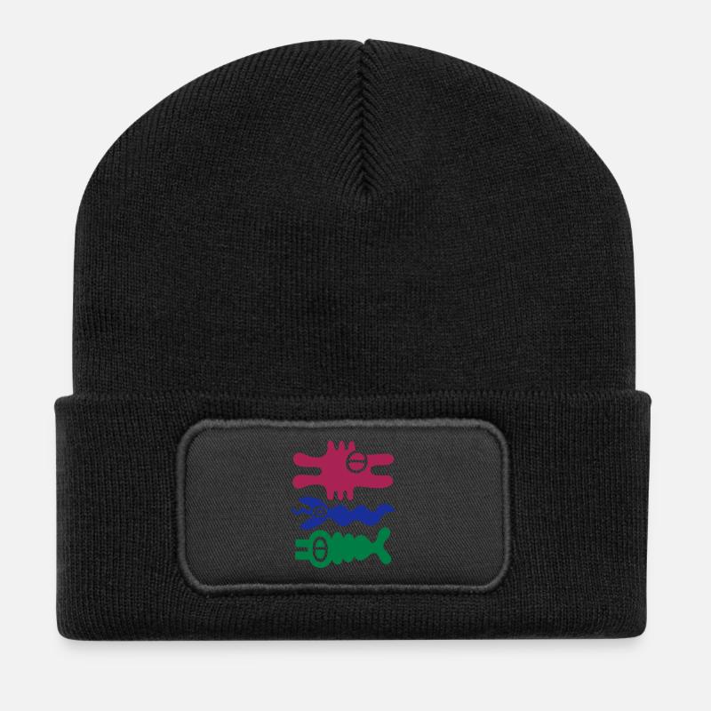 Maritime Wesen - Recycelte Patch Beanie - Schwarz