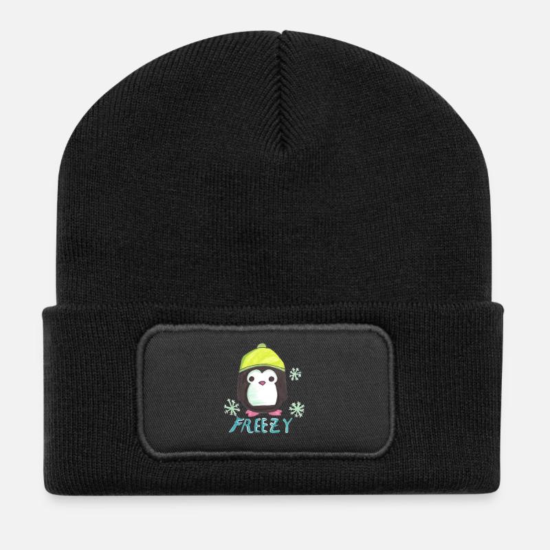 Pinguin - Recycelte Patch Beanie - Schwarz
