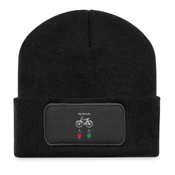 My bike gets! - Recycled Patch Beanie - black - Front