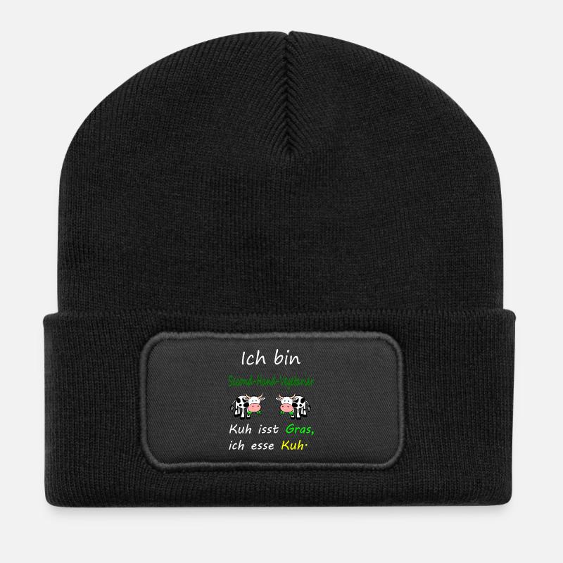 Kuh - Recycelte Patch Beanie - Schwarz