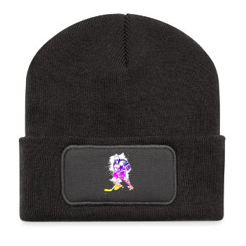 hockey rainbow spatter hockey player tor cool - Recycled Patch Beanie - dark grey - Front