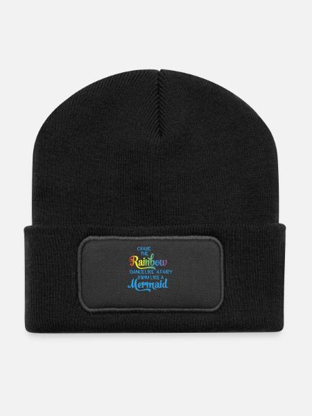 Folge dem Regenbogen - Recycelte Patch Beanie - Schwarz
