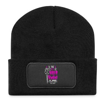psycHOTic Hair Stylist - Hair Stylist - EN - Recycelte Patch Beanie - Schwarz - Vorne