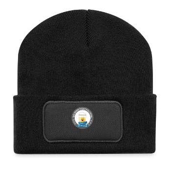 bier bierdeckel prost weizen party LOL - Recycelte Patch Beanie - Schwarz - Vorne