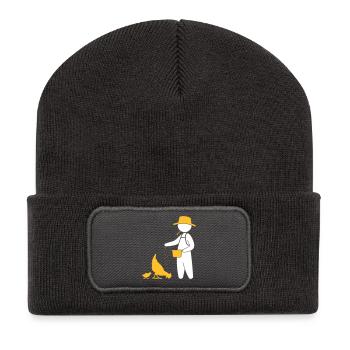 Farmer Feeding The Chickens - Recycled Patch Beanie - dark grey - Front