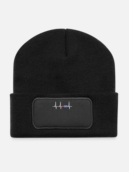 ECG heartbeat Cuba Cuba - Recycled Patch Beanie - black
