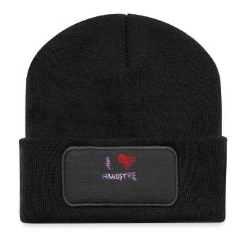 j'aime Hardtech techno hardstyle festival raver - Beanie recyclé à patch - noir - Devant