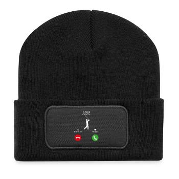 Call Mobile Call golfsports golfer caddi - Recycled Patch Beanie - black - Front