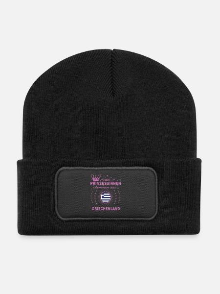 Prinzessinnen kommen aus GRIECHENLAND - Recycelte Patch Beanie - Schwarz