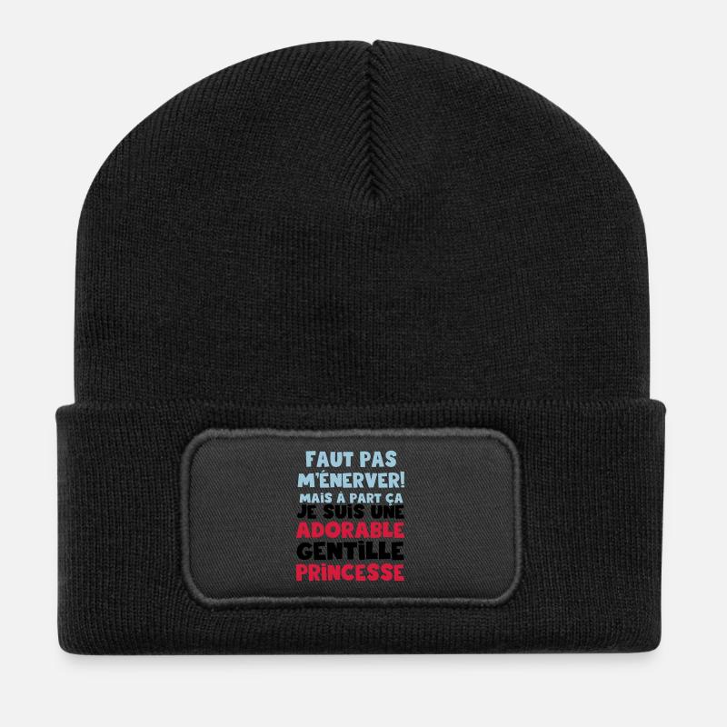 une adorable gentille princesse - Beanie recyclé à patch - noir
