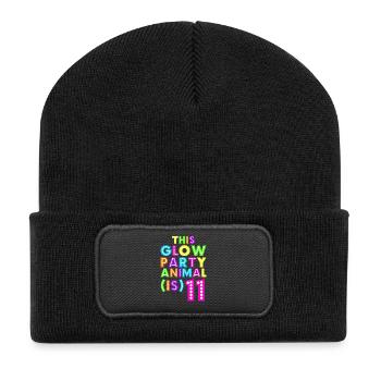 Glow Party Animal11 - Recycled Patch Beanie - black - Front