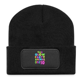 Glow Party Animal10 - Recycled Patch Beanie - black - Front