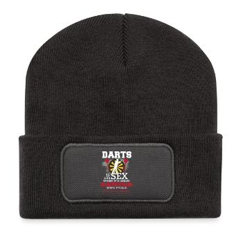Darts is like Sex Funny Gift T-Shirt - Recycelte Patch Beanie - Dunkelgrau - Vorne