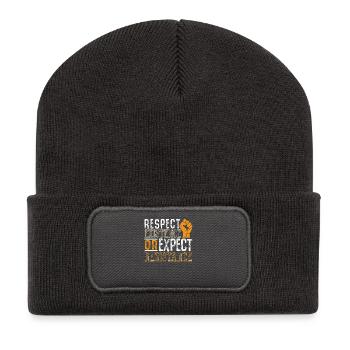 Respect Existence or Expect Resistance Shirt - Recycled Patch Beanie - dark grey - Front