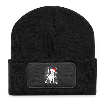 French Bulldog Santa Christmas gift - Recycled Patch Beanie - black - Front