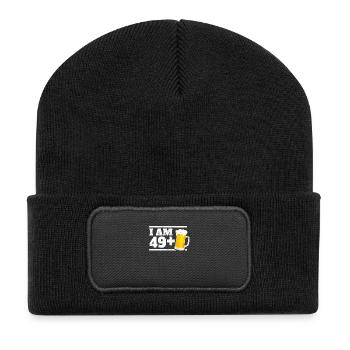Cadeau drôle pour 50 ans 49 + 1 bière Fun - Beanie recyclé à patch - noir - Devant