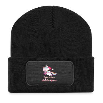 licorne licorne - Beanie recyclé à patch - noir - Devant