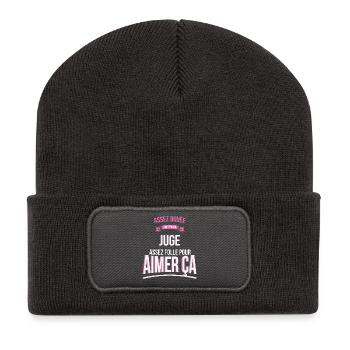 Juge douée folle cadeau femme - Beanie recyclé à patch - charbon - Devant