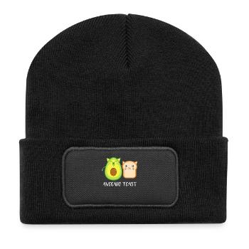 Avocado & Toast Funny T Shirt - Recycelte Patch Beanie - Schwarz - Vorne