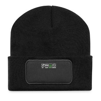 Eat Sleep Scout Repeat - Recycelte Patch Beanie - Schwarz - Vorne